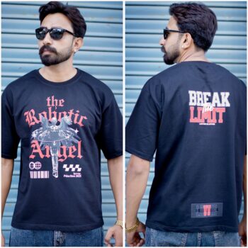 ROBOTIC ANGEL FRENCH TERRY COTTON T-SHIRT 240GSM